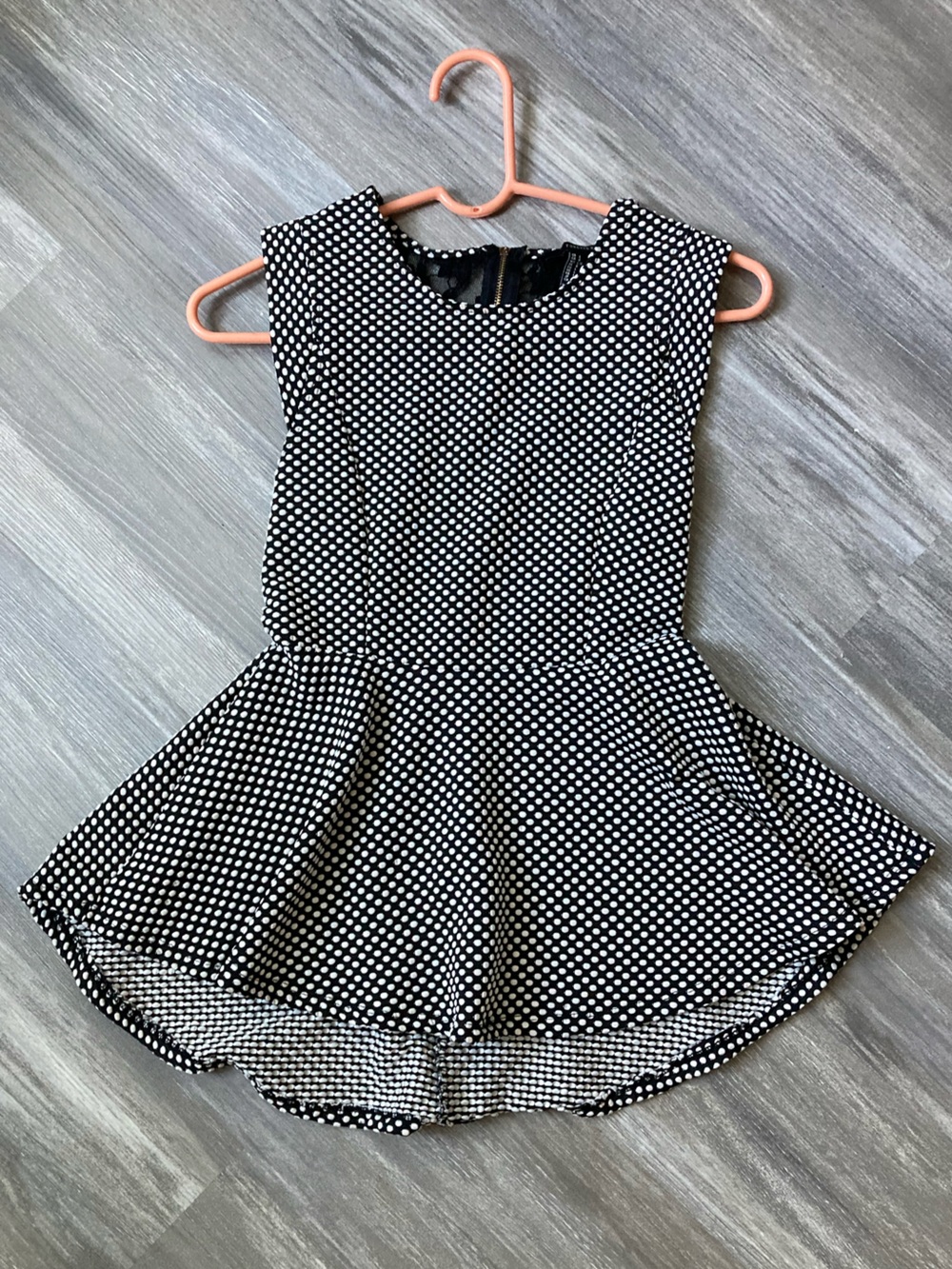 Forever 21 Black and White Polka Dot Peplum Top Twee Indie Sleaze Tumblr Revival
